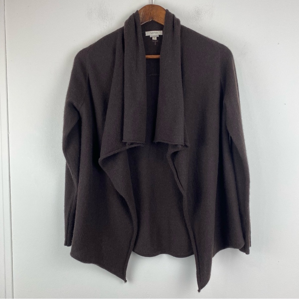 Tyler Boe size Small Women’s Brown Cashmere Open Front Cardigan
